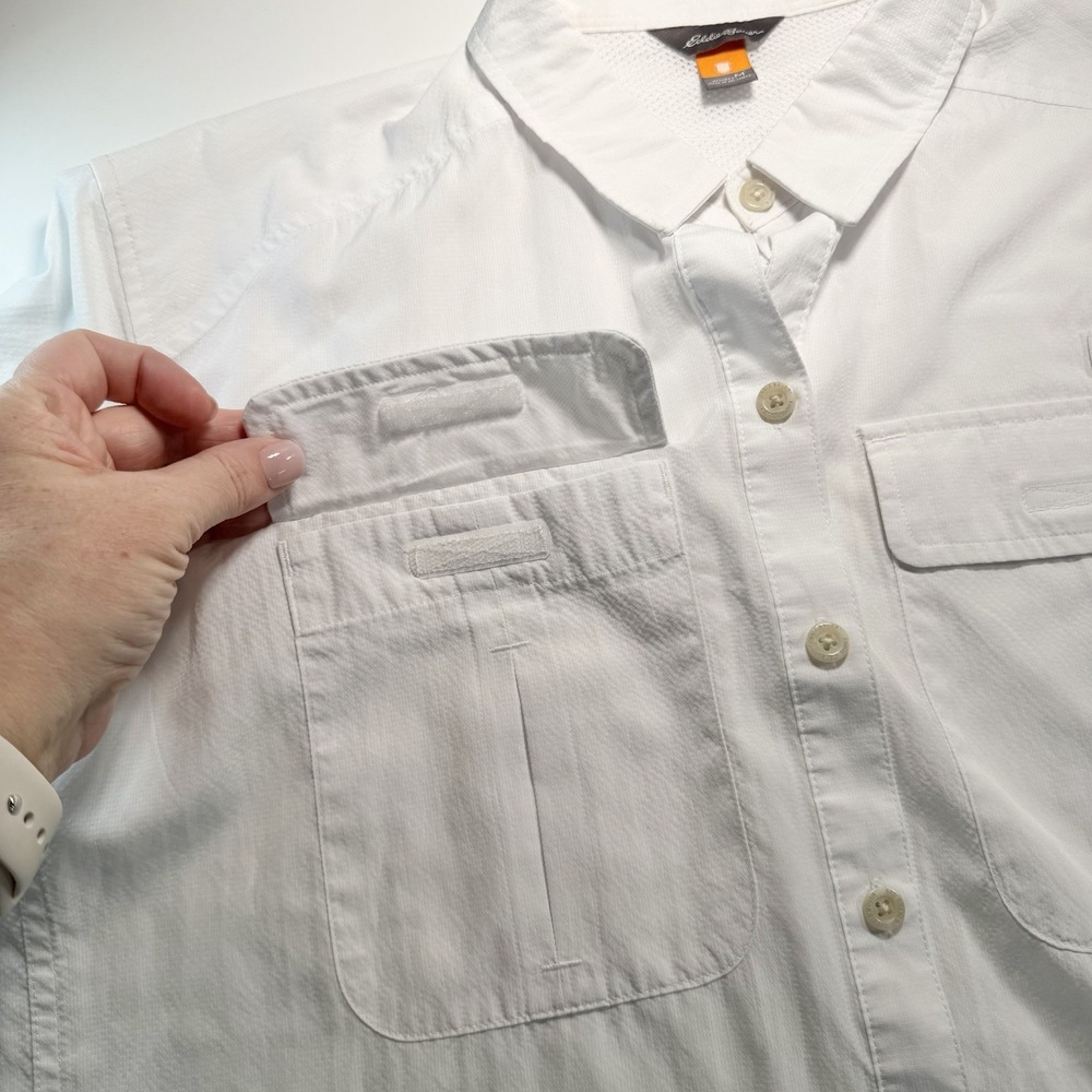 Eddie Bauer Women's Dry Fit Breathable Long Sleeve Button Up White Medium - Picture 9 of 12
